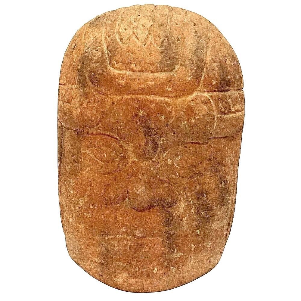 Olmec Head Statue Large Terracotta Clay INAH Authentic Mexico Folk Sculpture